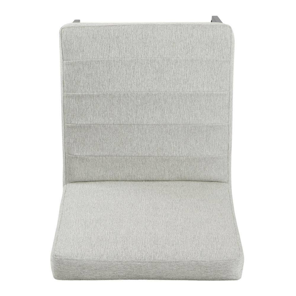 Sustainable Gray Woven Parsons Side Chair with Metal Legs