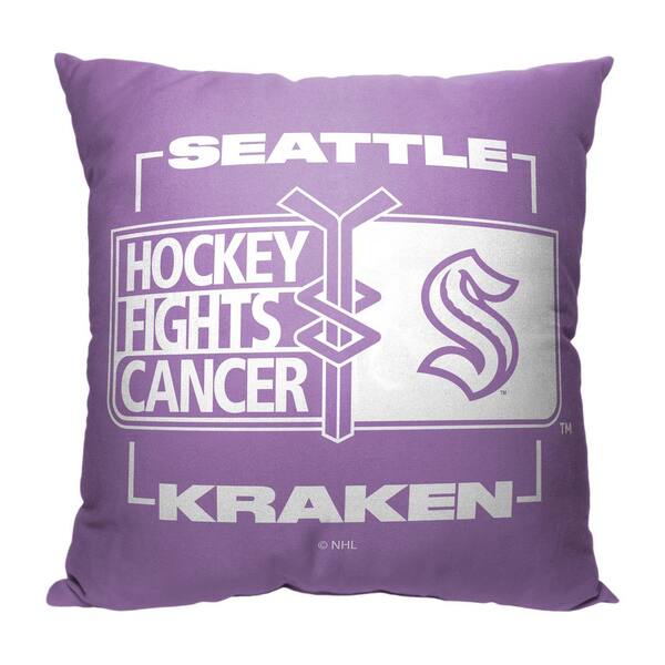 THE NORTHWEST GROUP Hockey Fights Cancer Fight For Kraken Printed Throw Pillow