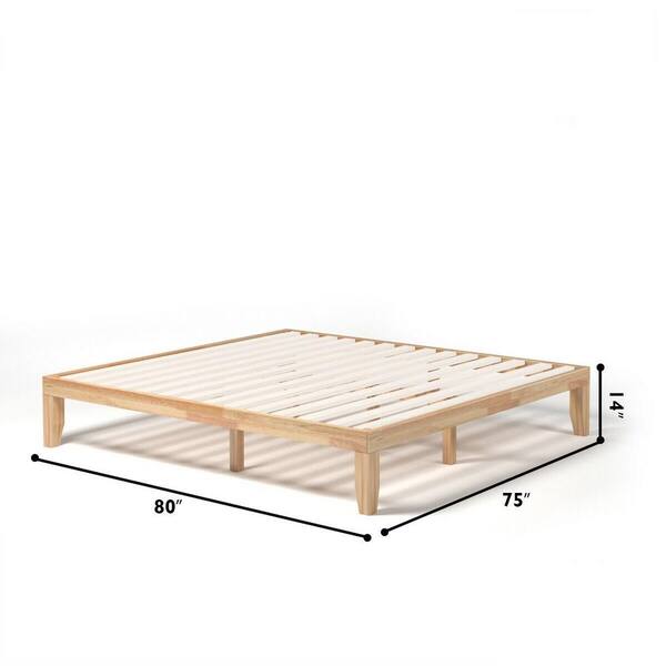 Wood Platform Bed Frame, Wooden Double Bed Frame Without Headboard