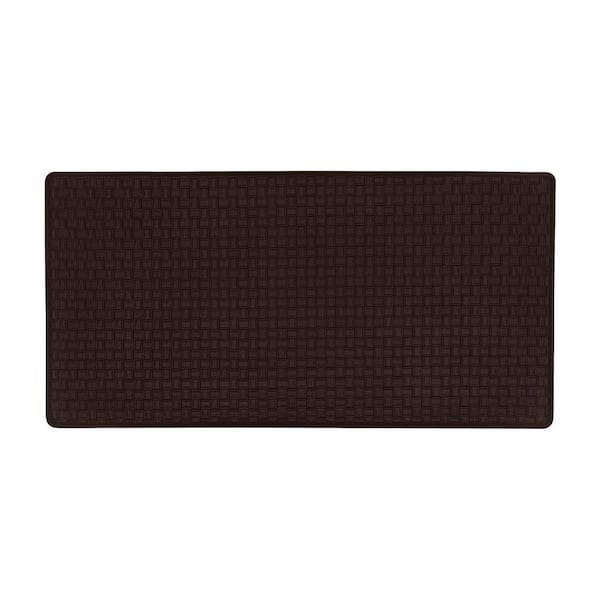ACHIM Woven Embossed Faux Leather Black 20 in. x 39 in. Anti-Fatigue Mat