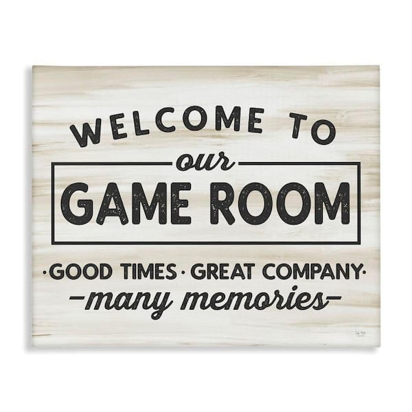 Welcome To Game Room by Lux + Me Designs 1 Piece Gallery Wrapped Unframed Abstract Graphic Art Print 20 in. x 16 in.