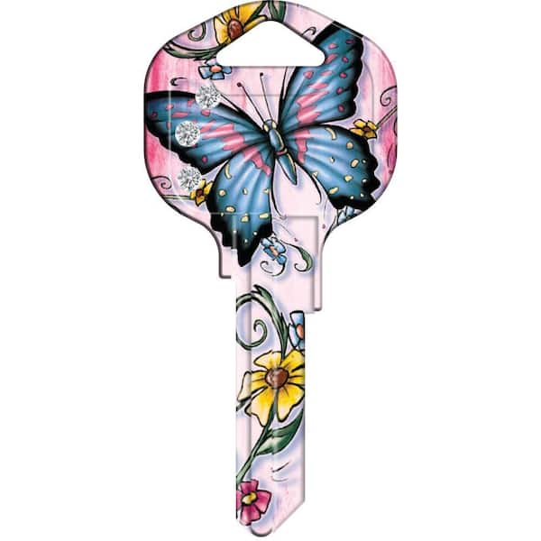 HY-KO Blank Kwikset Butterfly Bling House Key