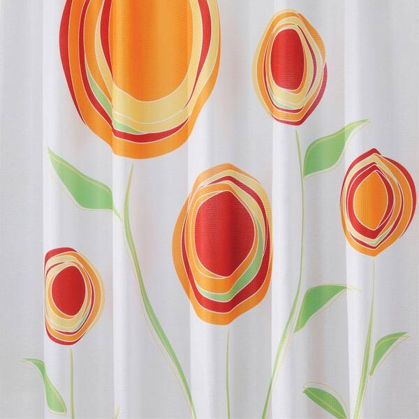 interDesign Shower Curtain in Red/Orange Marigold