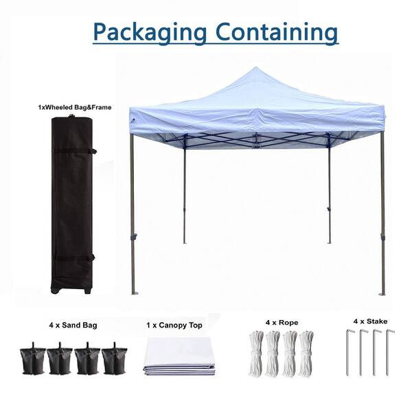 cenadinz 10 ft. x 10 ft. Outdoor Easy Pop up Canopy Tent Folding Portable Tent