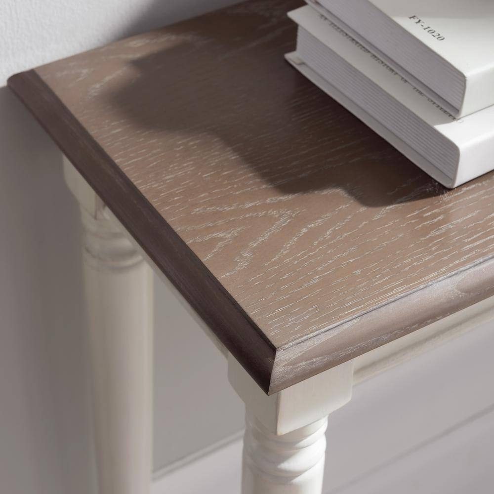 Toscana Ecru and Otter Two-Tone Console Table with Storage