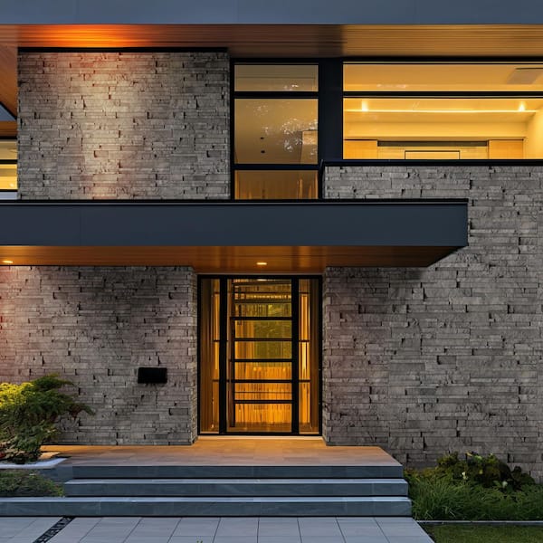 Terrado Sandown Silver 10 in. x 21 in. Natural Concrete Ledger Corner Wall Tile (4.5 sq. ft./Case)