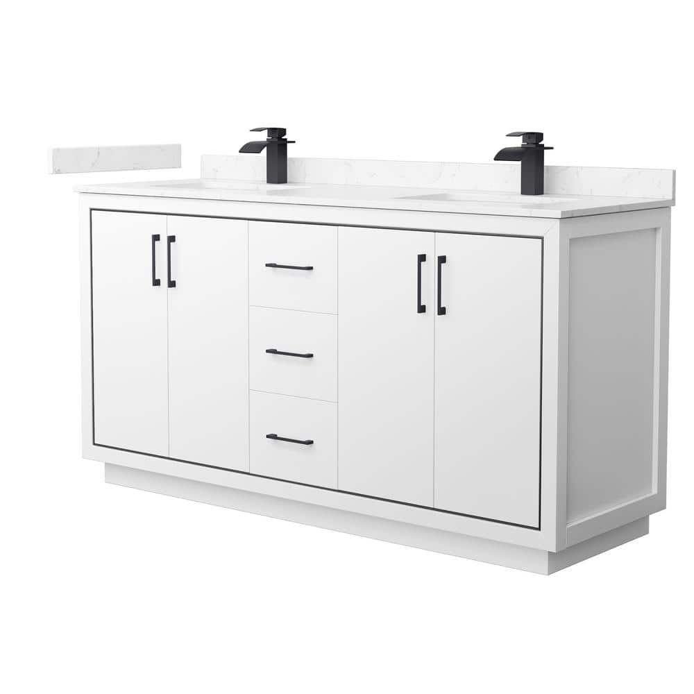 Icon 66 in. W x 22 in. D x 35 in. H Double Bath Vanity in White with Carrara Cultured Marble Top price history on PriceWatchPro
