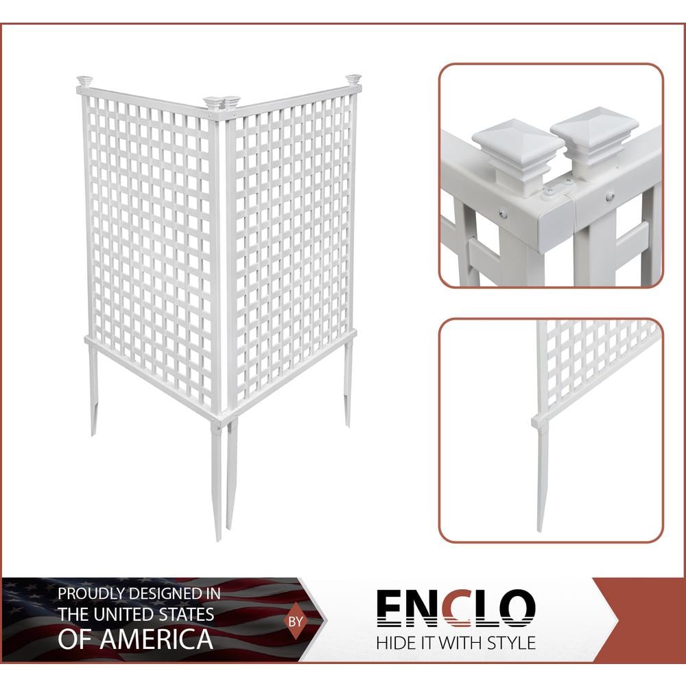 Highland Lattice White Plastic Outdoor Privacy Screen, 2 Panels