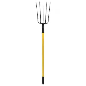 54 in. Classic Fiberglass Heavy-Duty 5-Tine Garden Fork with Cushion Grip