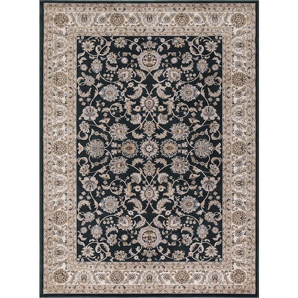 Concord Global Trading Kashan Collection Bergama Green Rectangle Indoor 9 ft. 3 in. x 12 ft. 6 in. Area Rug
