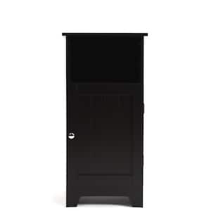 ContemporaryCountry 11.75 in.W x 11.75 in.D x 27.63 in.H Free Standing Single Door Cabinet w/ WainscotPanels in Espresso