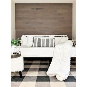 1/8 in. x 4 in. x 12-42 in. Oak Peel and Stick Dark Gray Wooden Decorative Wall Paneling (10 sq. ft./Box)