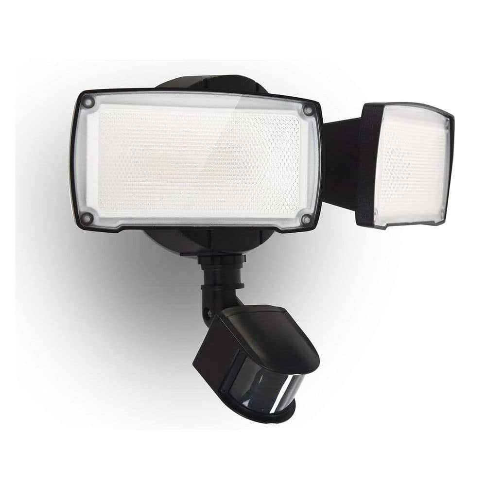 19 Watt 2000 Lumen 120 Degree Black Motion Sensor Integrated LED Flood Ligh