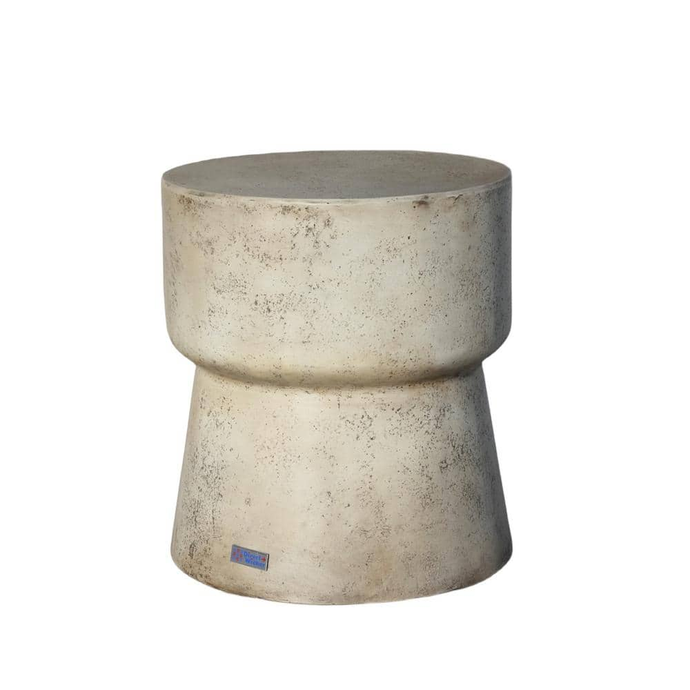 DIRECT WICKER Fist Beige Concrete Round Outdoor Side Table PAS-2464ST ...