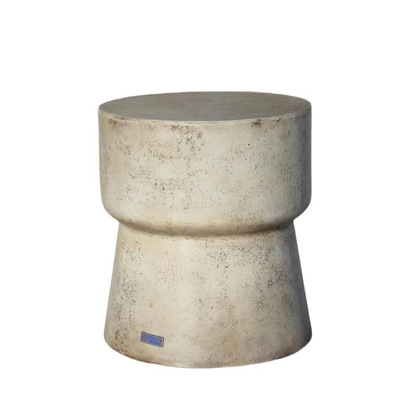 DIRECT WICKER Fist Beige Concrete Round Outdoor Side Table