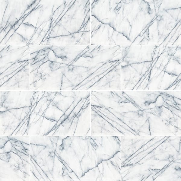Raphael Gray 24 in. x 48 in. Polished Porcelain Stone Look Floor and Wall Tile (27 cases/432 sq. ft. /Pallet)