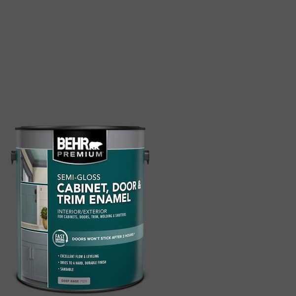 1 gal. #PPU25-01 Carbon Copy Semi-Gloss Enamel Interior/Exterior Cabinet, Door & Trim Paint