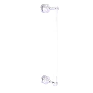 Pacific Grove 18 in. Single Side Shower Door Pull with Twisted Accents in Satin Chrome