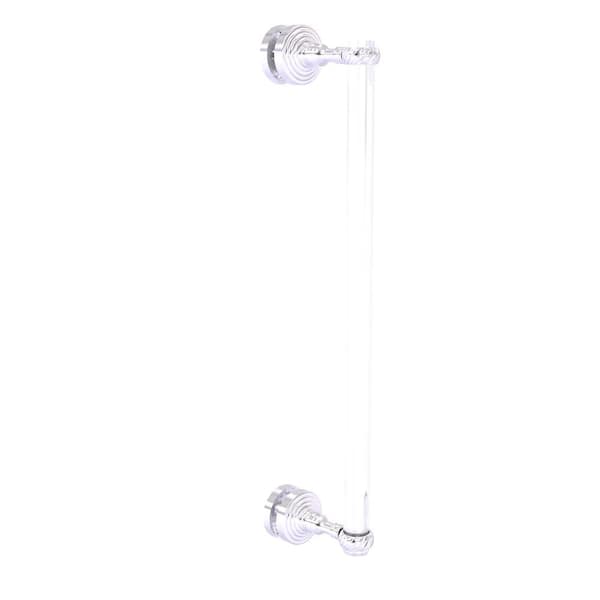 Allied Brass Pacific Grove 18 in. Single Side Shower Door Pull with Twisted Accents in Satin Chrome