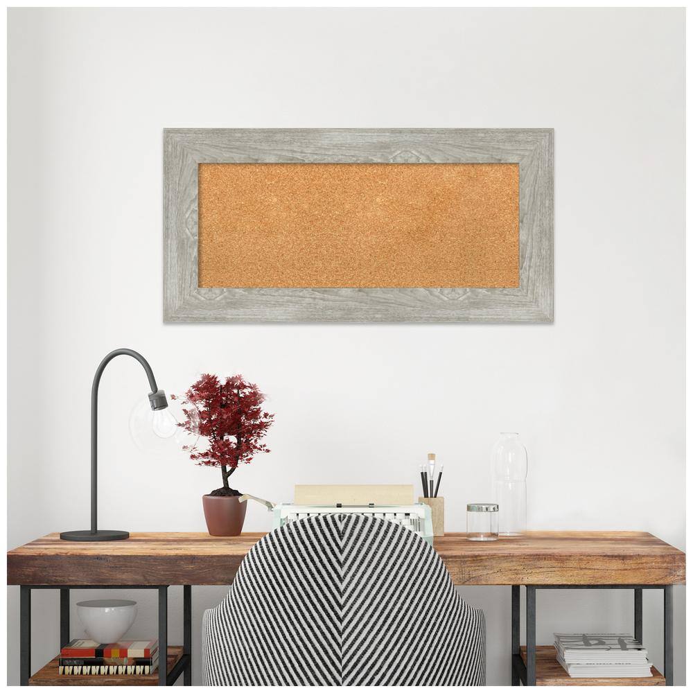 Dove Greywash Framed Natural Cork Bulletin Board