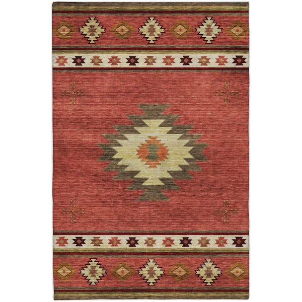 Dream Shag Premium Machine Washable Abstract ADS179 Spice 5 ft. x 7 ft. 6 in. Area Rug
