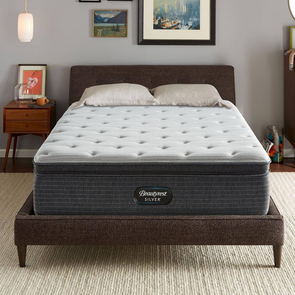 Beautyrest Silver BRS900 14.75 in. Twin Medium Pillow Top Mattress with 6 in. Box Spring, White -  700810107-9810