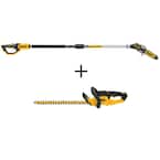 20V MAX 8 in. Cordless Battery Powered Pole Saw & 22 in. Cordless Hedge Trimmer (Tools Only)