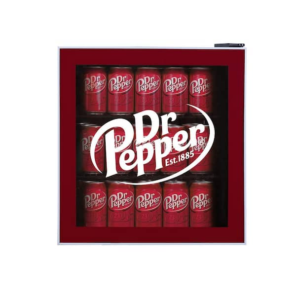 Dr Pepper - Themed 17.5 in. Holds 50 (12 oz.) Cans or 17-Bottles Glass Door Compact Fridge Beverage Cooler