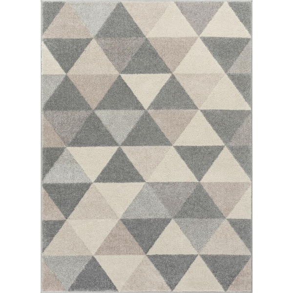 Well Woven Mystic Alvin Modern Geometric Grey 3 ft. 11 in. x 5 ft. 3 in. Area Rug