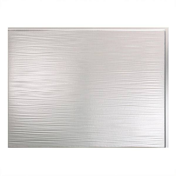 Fasade 18.25 in. x 24.25 in. Brushed Aluminum Ripple PVC Decorative Backsplash Panel