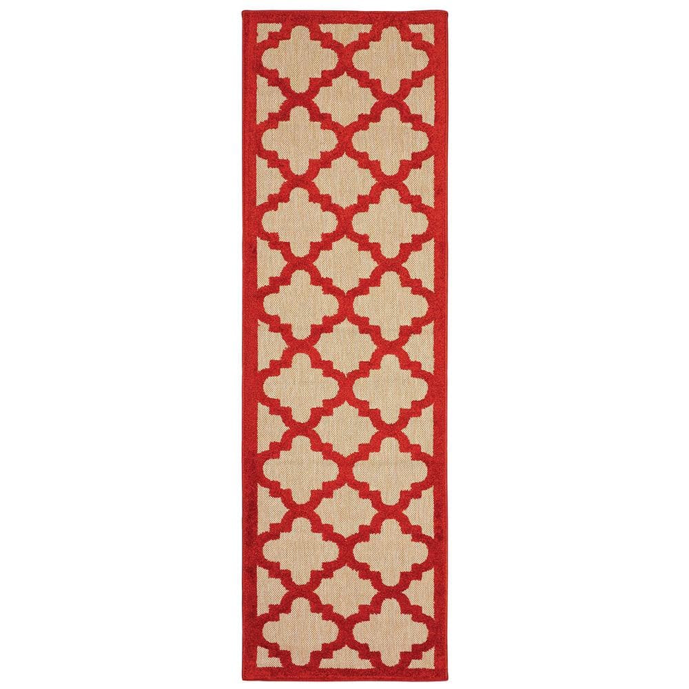 Home Decorators Collection Marina Red 2 ft. x 8 ft. Outdoor Runner Rug ...