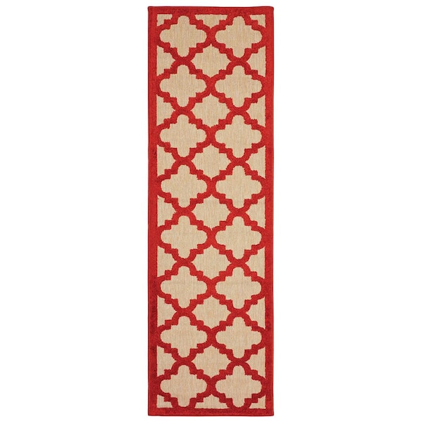 Home Decorators Collection Marina Red 2 ft. x 8 ft. Outdoor Runner Rug
