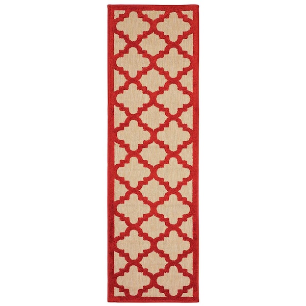 Marina Red 2 ft. x 8 ft. Outdoor Runner Rug