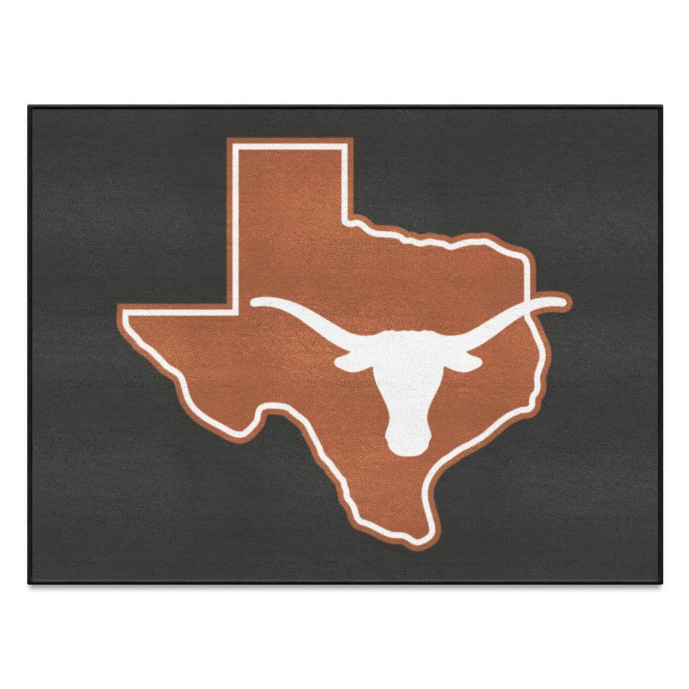 FANMATS Texas Longhorns Black 3 ft. x 4 ft. All-Star Area Rug 36576 ...