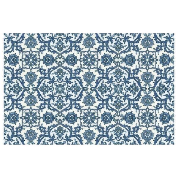 Bungalow Flooring FlorArt Damascus 22 in. x 34 in. Low Profile Rubber Backed Kitchen Mat