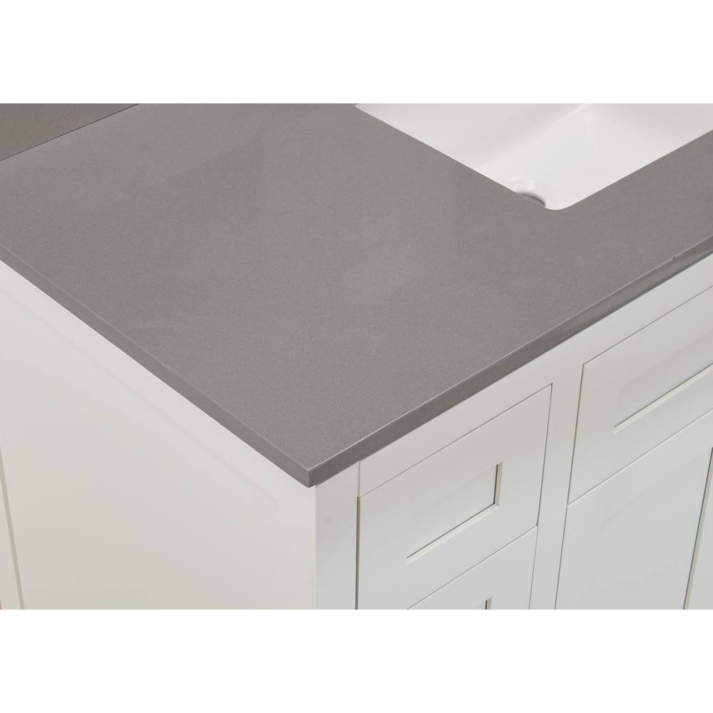 Madrid 49'' Concrete Grey Composite Stone Vanity Top with White Sink
