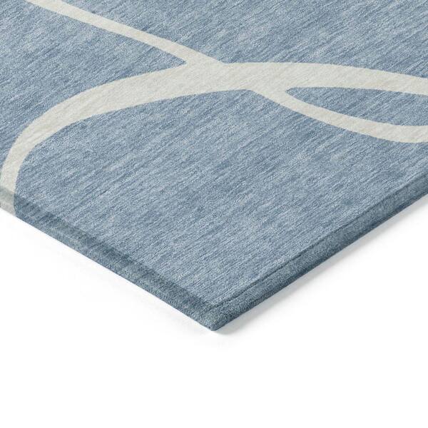Chantille Machine Washable Indoor/Outdoor Abstract ACN999 Denim 1 ft. 8 in. x 2 ft. 6 in. Area Rug