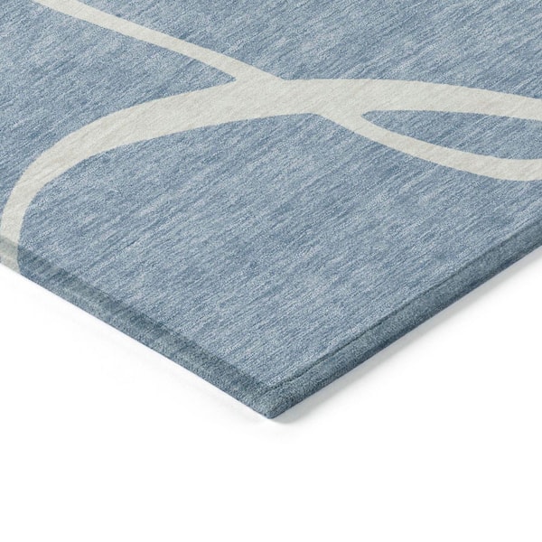 Chantille Machine Washable Indoor/Outdoor Abstract ACN999 Denim 2 ft. 3 in. x 7 ft. 6 in. Area Rug