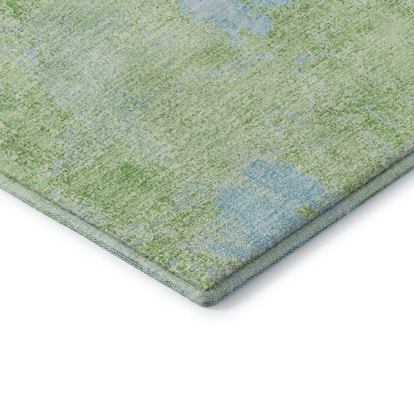 Mayfield Premium Machine Washable Abstract AMF989 Green 10 ft. x 14 ft. Area Rug