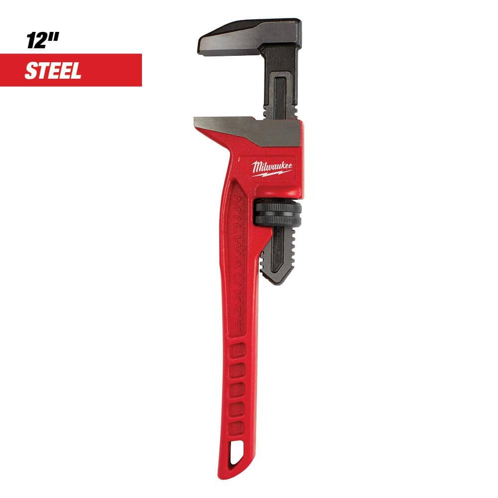 Milwaukee 12 in. Smooth Jaw Pipe Wrench 48-22-7186 - The Home Depot