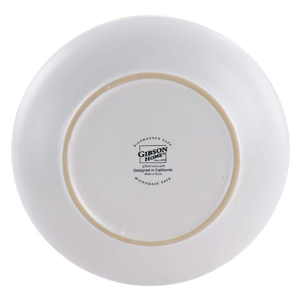 White Ceramic 12-Piece Dinnerware Set with Glossy Rim