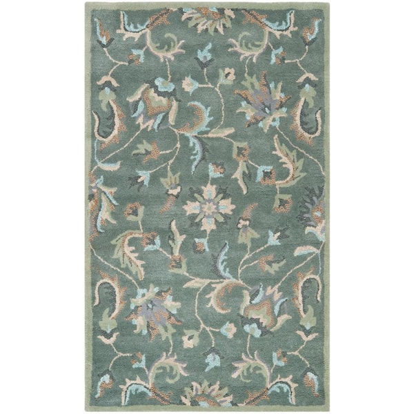 SAFAVIEH Jardin Gray/Multi Doormat 3 ft. x 5 ft. Border Area Rug