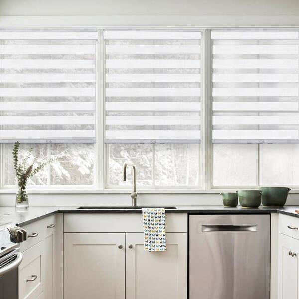 Window Roller Blinds double-blind White Ivy Adjustable Roman Blind Zebra Blind Curtains 