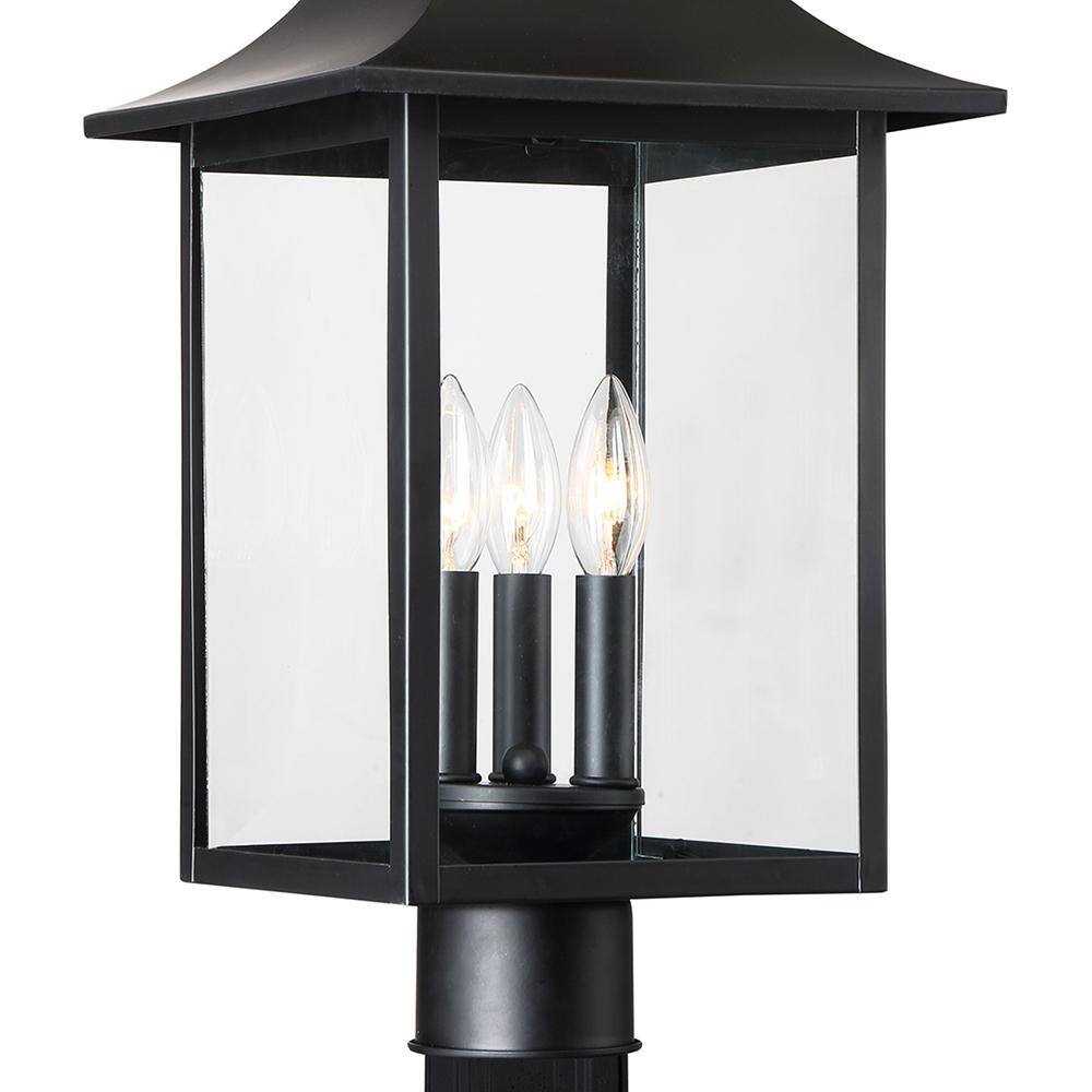 Mystic Black 22" Steel Outdoor Post Lantern