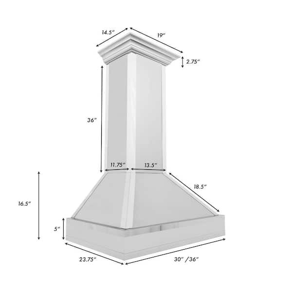 ZLINE BS65536BS Professional Wall Mount Range Hood with 4-Speed Fan, 700  CFM Blower, Push Button Control, LED Lighting, Dishwasher Safe, Delayed  Shutoff, and ETL Certified: 36 Inch - 700 CFM