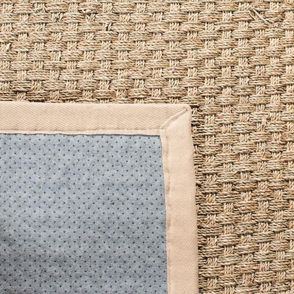 26 x 10 Safavieh Natural Fiber Collection NF114A Basketweave Natural and Beige Summer Seagrass Runner NF114A-210