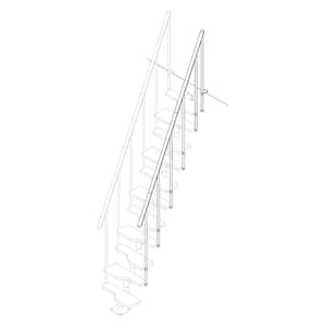 Atlanta 36 in. H x 135 in. W Jet Black Steel Second Side Stair Railing Kit