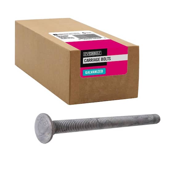 3/8-16 x 1 FT Qty-100 Carriage Bolt Hot Dipped Galvanized 