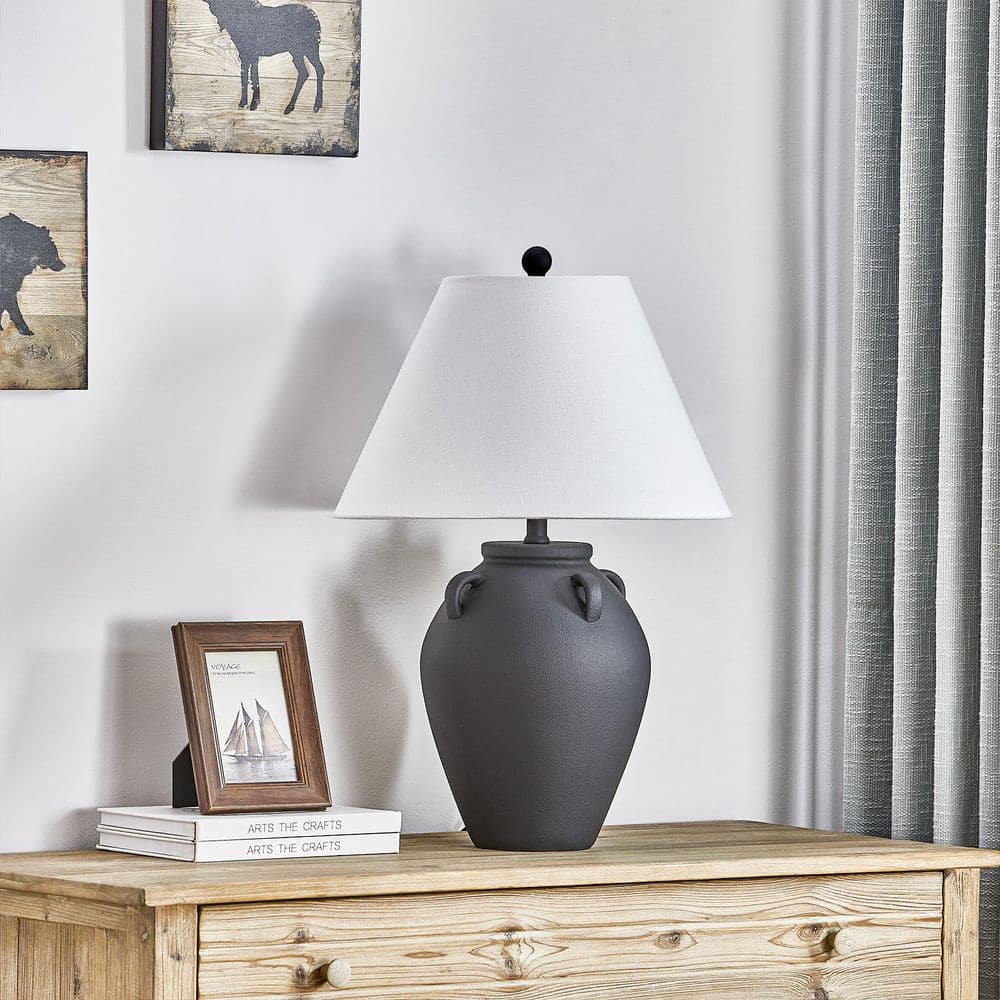 25 in. Black Vintage Dimmable Ceramic Bedroom Living Room Bedside Desk Nightstand Table Lamps price history on PriceWatchPro