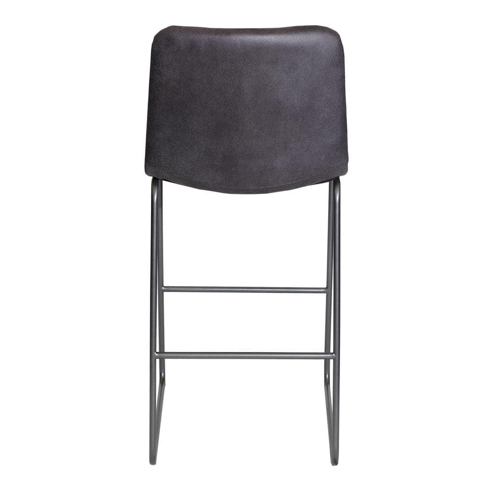 Westover Transitional Charcoal Faux Leather and Steel Bar Stool
